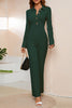 Casual Solid Buttons Turndown Collar Regular Jumpsuits(4 Colors)
