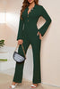 Casual Solid Buttons Turndown Collar Regular Jumpsuits(4 Colors)
