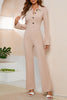 Casual Solid Buttons Turndown Collar Regular Jumpsuits(4 Colors)