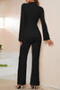 Casual Solid Buttons Turndown Collar Regular Jumpsuits(4 Colors)