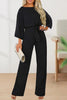 Casual With Belt Solid Color O Neck Straight Jumpsuits(3 Colors)