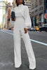 Casual Solid Color Half A Turtleneck Straight Jumpsuits(3 Colors)