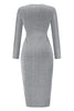 Sweet Elegant Solid Bronzing Sequins V Neck One Step Skirt Dresses(3 Colors)