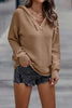Casual Solid Color V Neck Sweaters(5 Colors)