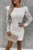 Celebrities Elegant Patchwork Embroidery Sequins O Neck Wrapped Skirt Dresses(3 Colors)