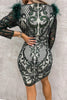 Celebrities Elegant Patchwork Embroidery Sequins O Neck Wrapped Skirt Dresses(3 Colors)