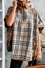 Work Street Plaid Pocket Without Belt Turndown Collar Outerwear
