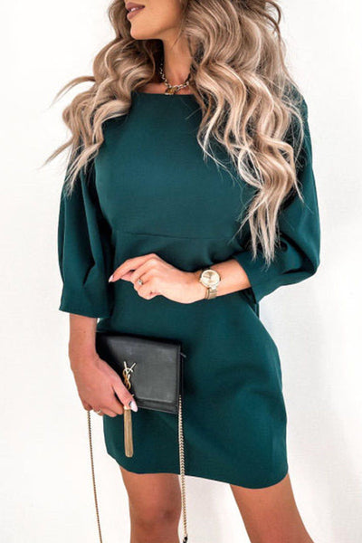 Elegant College Solid With Bow O Neck Pencil Skirt Dresses(3 Colors)