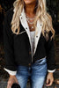 Solid Patchwork Turndown Collar Outerwear(3 Colors)