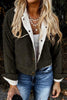 Solid Patchwork Turndown Collar Outerwear(3 Colors)