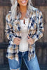 Street Plaid Patchwork Hooded Collar Tops