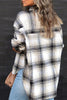 Casual Plaid Striped Pocket Buckle Shirt Collar Tops