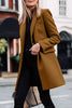 Casual Solid Solid Color Turn-back Collar Outerwear