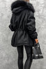 Street Punk Color Block Patchwork Mandarin Collar Outerwear