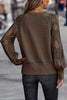 Casual Solid Lace V Neck Tops