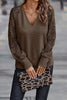 Casual Solid Lace V Neck Tops