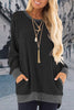 Casual Elegant Solid Contrast O Neck Tops