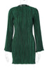 Casual Solid Patchwork Fold O Neck Straight Dresses