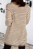 Plaid Striped Patchwork V Neck Long Sleeve Dresses