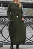 Solid Solid Color O Neck Long Sleeve Dresses