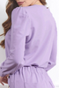 Casual Solid Buttons V Neck Long Sleeve Two Pieces
