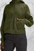 Street Solid Solid Color Hooded Collar Tops