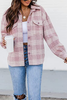 Plaid Buckle Turndown Collar Tops