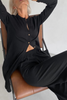 Casual Solid Buckle Cardigan Collar Long Sleeve Two Pieces