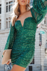 Party Patchwork Sequins V Neck Pencil Skirt Dresses