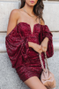 Party Patchwork Sequins V Neck Pencil Skirt Dresses