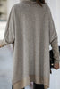 Casual Solid Patchwork Turtleneck Tops