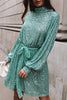 Elegant Solid Sequins Mandarin Collar One Step Skirt Dresses