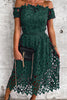 Sweet Elegant Solid Hollowed Out Backless Off the Shoulder A Line Dresses