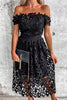 Sweet Elegant Solid Hollowed Out Backless Off the Shoulder A Line Dresses