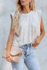 Solid Sequins O Neck Tops
