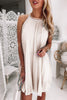 Elegant Solid Fold Halter A Line Dresses