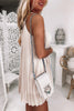 Elegant Solid Fold Halter A Line Dresses
