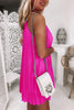 Elegant Solid Fold Halter A Line Dresses