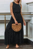 Casual Dot Patchwork O Neck Waist Skirt Dresses(4 Colors)
