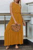 Casual Dot Patchwork O Neck Waist Skirt Dresses(4 Colors)