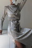 Casual Solid Frenulum Solid Color O Neck A Line Dresses