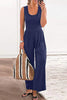 Casual Simplicity Solid Solid Color O Neck Loose Jumpsuits