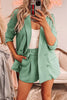 Casual Simplicity Solid Turndown Collar Long Sleeve Two Pieces