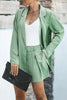 Casual Simplicity Solid Turndown Collar Long Sleeve Two Pieces