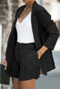 Casual Simplicity Solid Turndown Collar Long Sleeve Two Pieces