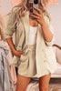 Casual Simplicity Solid Turndown Collar Long Sleeve Two Pieces