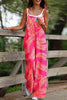 Casual Print Printing Square Collar Loose Jumpsuits