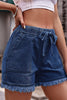 Casual Street Solid Pocket Frenulum Straight Mid Waist Solid Color Bottoms