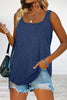 Casual Simplicity Solid Solid Color Square Collar Tops(4 Colors)