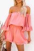 Casual Daily Solid Patchwork Flounce Off the Shoulder Loose Jumpsuits